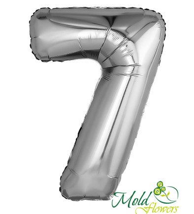Balon cifra din folie "7" argintiu foto 394x433